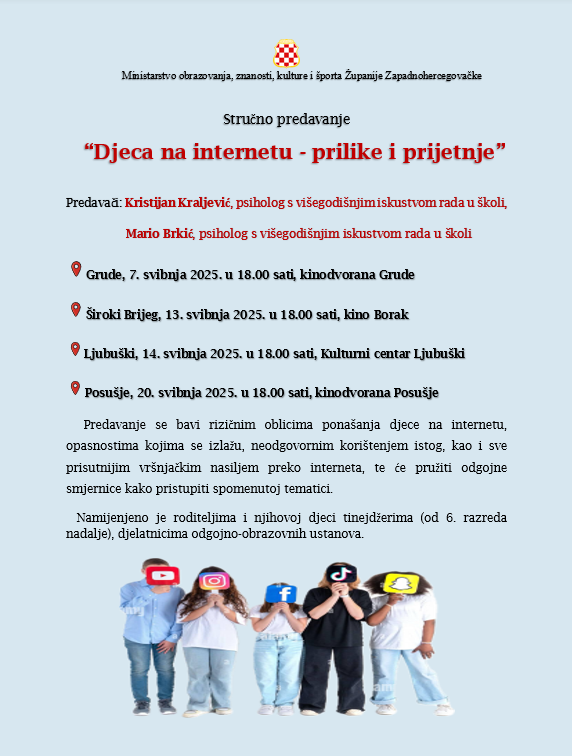  “DJECA NA INTERNETU – PRILIKE I PRIJETNJE”