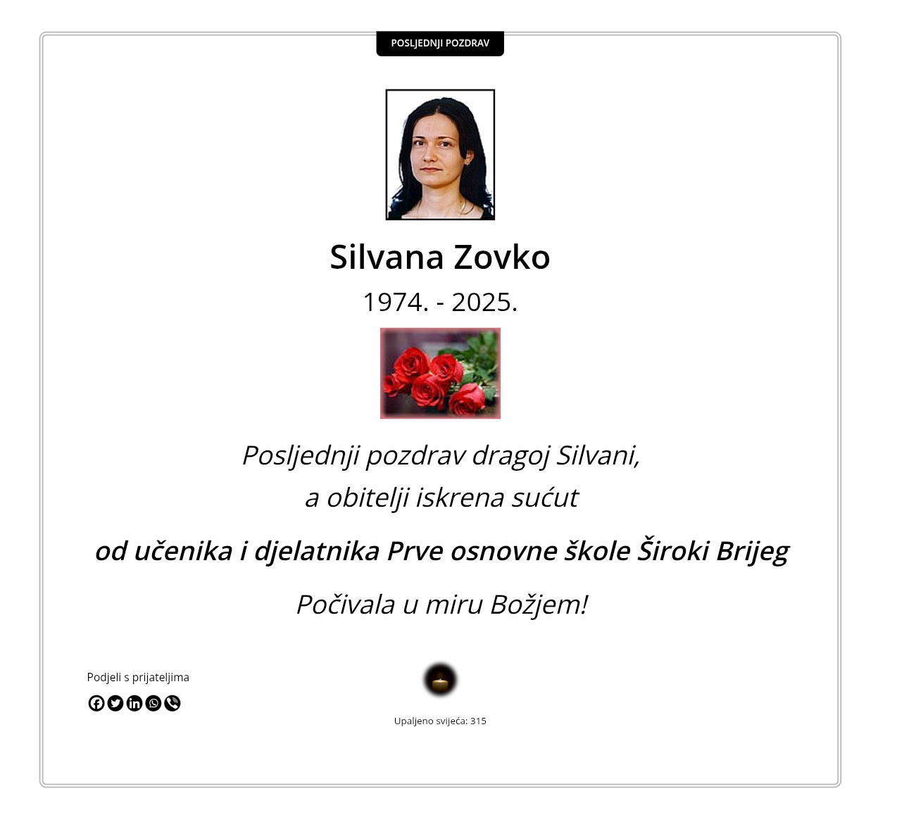 “POSLJEDNJI POZDRAV”